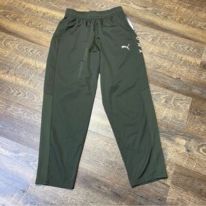 Puma Track Pants Activewear Athleisure Mens Medium Green Lightweight Gym